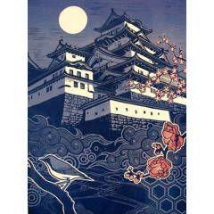 浮世绘风格建筑日本特色