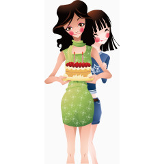 可爱中国风娃娃手绘矢量