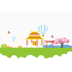 卡通日本房子