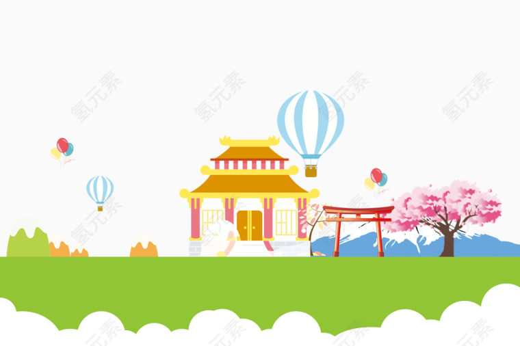 卡通日本房子