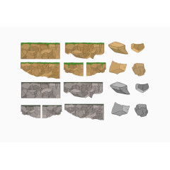 矢量黄色灰色石头集合