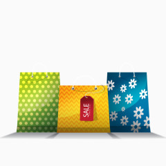 矢量立体购物袋