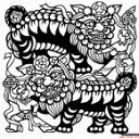中国年贺新春剪纸图标