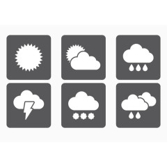 简约可爱天气预报图标