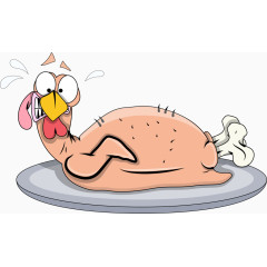 矢量卡通圣诞节火鸡