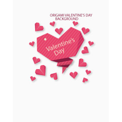 矢量手绘爱心折纸