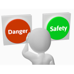 灰色人物选择安全危险按钮