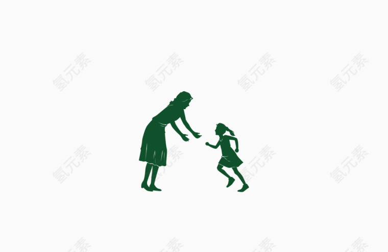 母女剪影图片