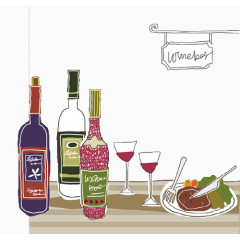 餐桌上的酒和美食