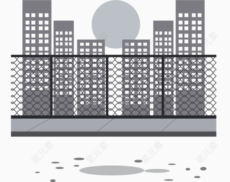 矢量手绘城市街道