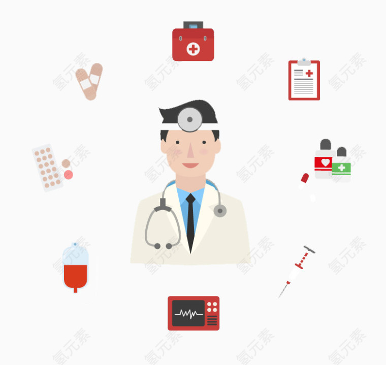 扁平医疗人物图标