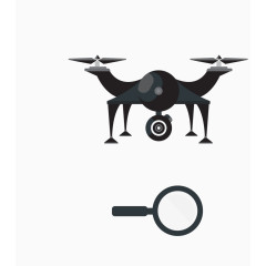 矢量先进无人机放大镜素材