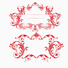 红色古典免抠框架
