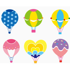彩色卡通热气球元素