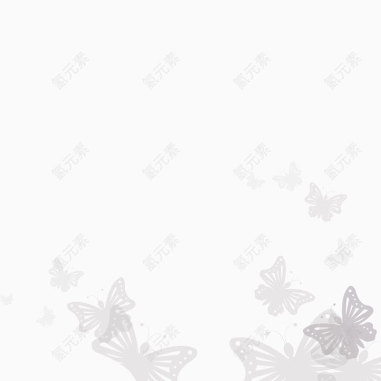 浅灰色矢量蝴蝶群