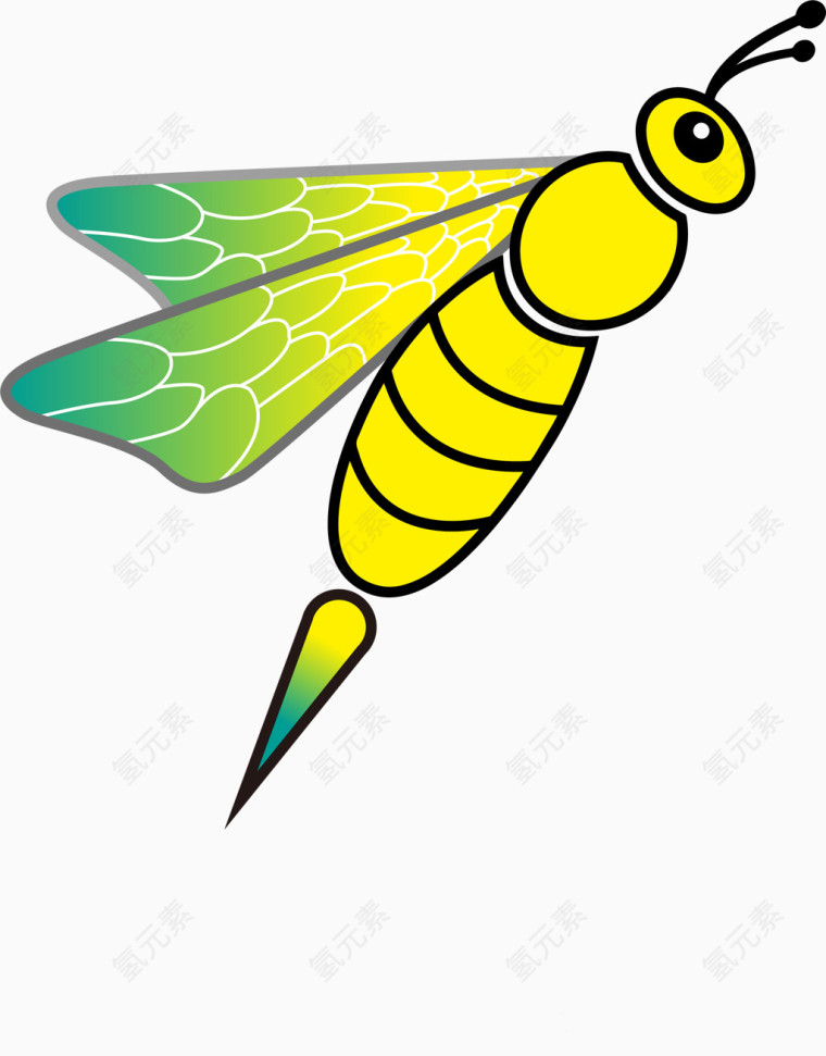 矢量手绘大黄蜂
