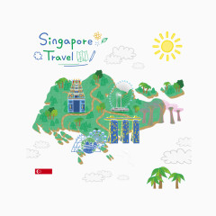 装饰新加坡绿色山脉著名景点分布