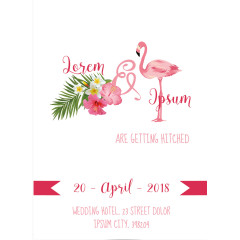 花鸟婚礼请柬矢量设计