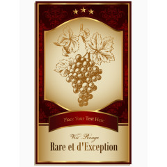 矢量金色 式卡片贺卡英文祝贺红色标签方形葡萄