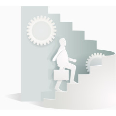 矢量手绘楼梯标签