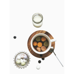 彩色的水果汤圆