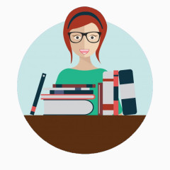 手绘商务办公美女素材