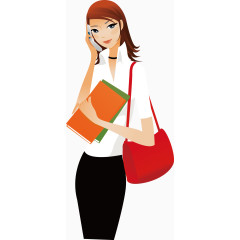 职场女性时尚红发美女