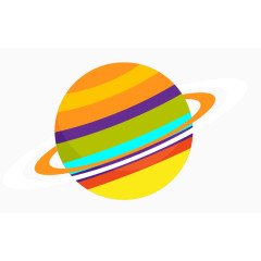 彩色卡通月球太空