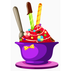 插着巧克力棒的冰淇淋