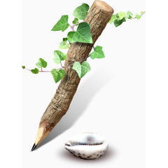 创意大树笔元素