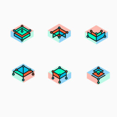 心理学模型扁平分层免扣素材