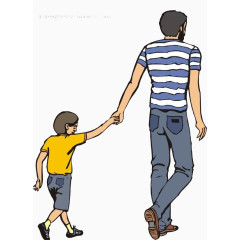 爸爸和孩子背影