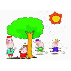 天气炎热卡通图片