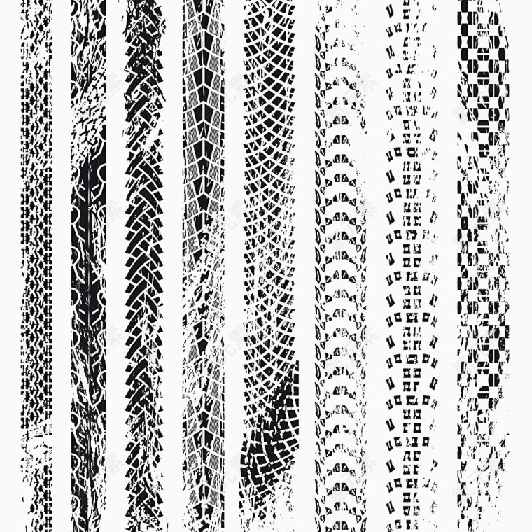 车轮印车胎印车胎纹水墨纹