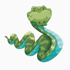 矢量卡通动物绿色毒蛇