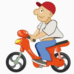 骑着电动车的男孩