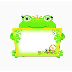 绿色卡通青蛙读书日海报元素