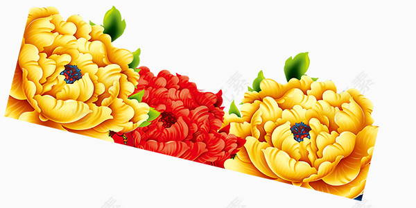 牡丹花花朵喜庆中国风装饰图案