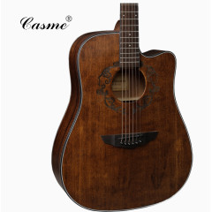 民族风手工吉他近景展示