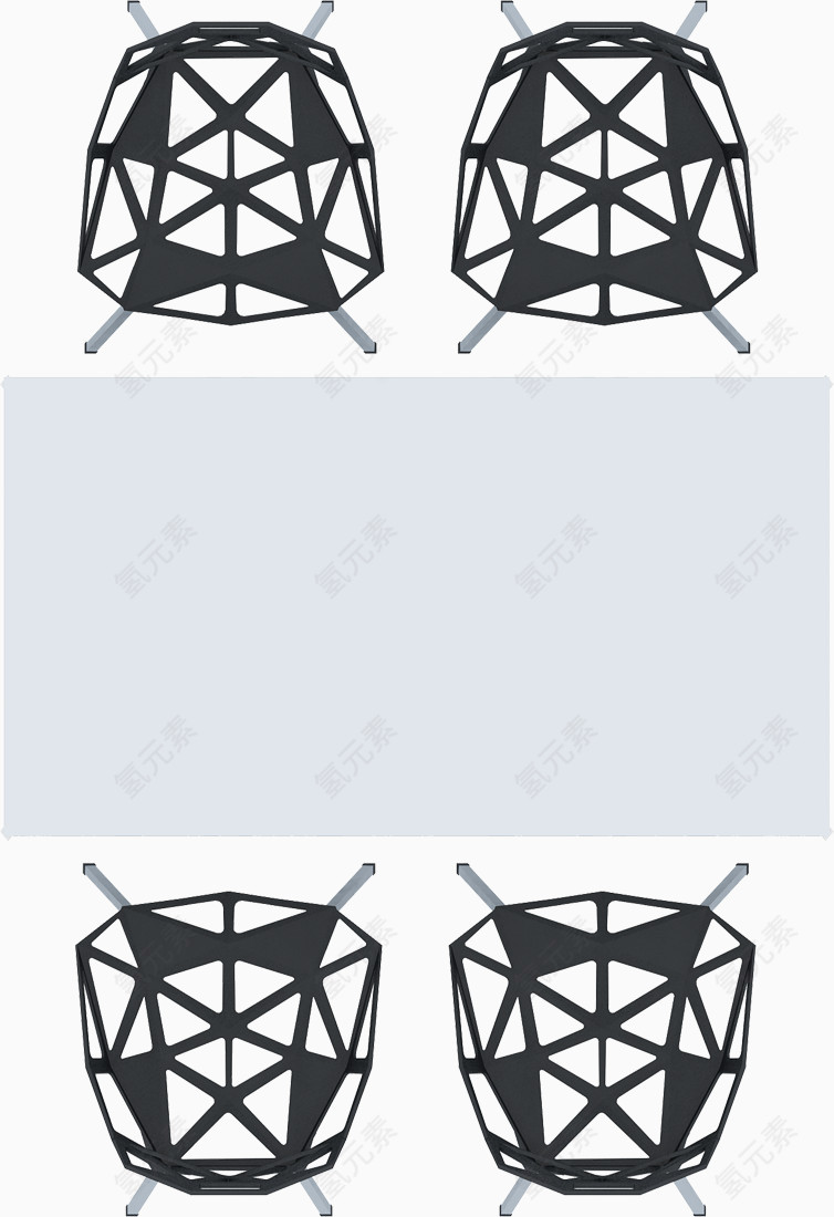 彩平图户型图餐厅时尚简约餐桌