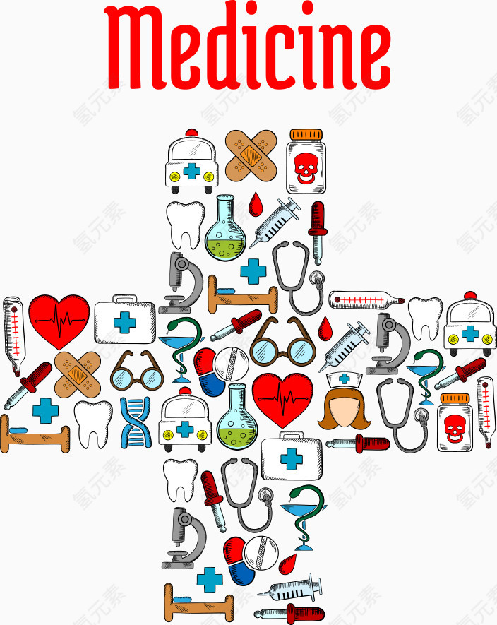 矢量医疗用品十字架