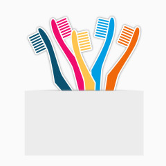 矢量彩色牙刷