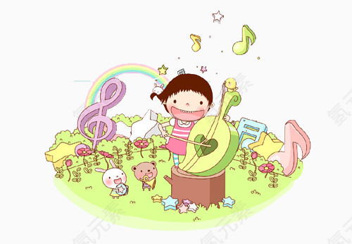 儿童音乐教学插画