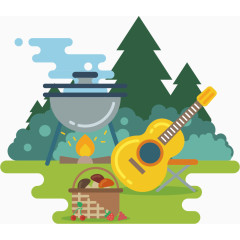 矢量扁平化旅游主题元素