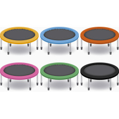 可爱彩色蹦蹦床矢量图