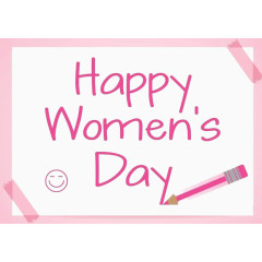 三八妇女节快乐画板铅笔