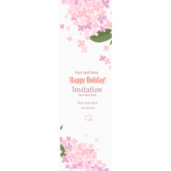 矢量竖版樱花装饰素材