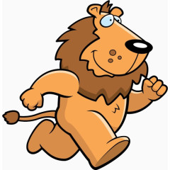 卡通奔跑的狮子