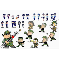 各种军装军人卡通