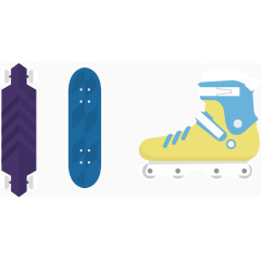 矢量滑板和旱冰鞋